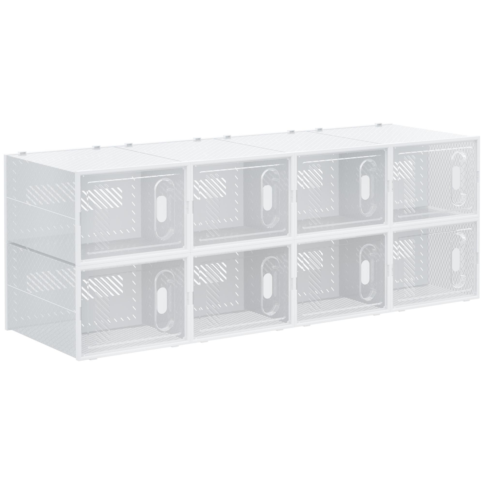 DIY-SCHUHSCHRANK 8er Set Kunststoff Transparent - Transparent, Kunststoff (36/21/28cm) - HOMCOM