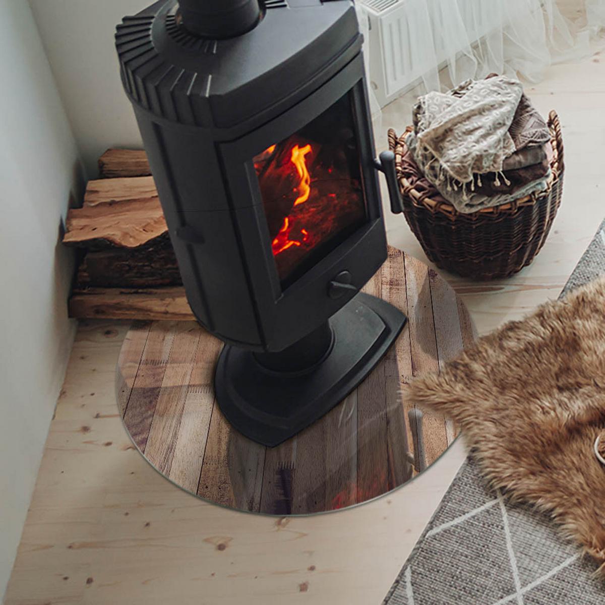 GLASPLATTE für Kamin Ø 60 cm - Braun, Glas (60/60/0.4cm) - TULUP