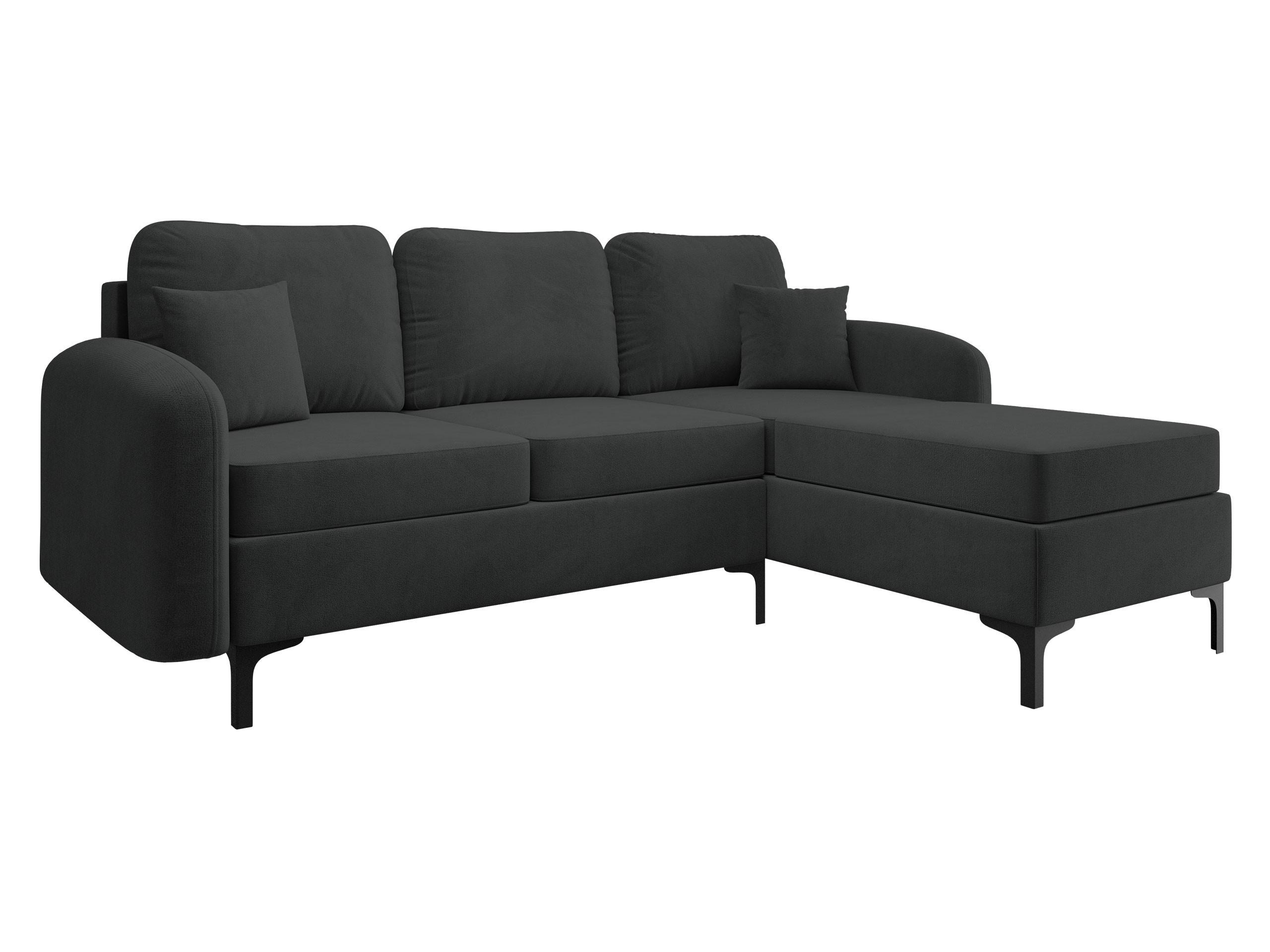 ECKSOFA Venice, Seite: Rechts - Schwarz/Braun, Holz/Textil (225/172cm) - MIRJAN24