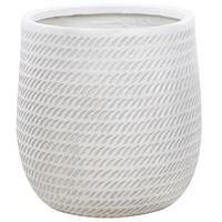 BLUMENTOPF cremeweiß rund 39/39/44 cm Livadia - Weiß, Naturmaterialien (44cm) - Beliani