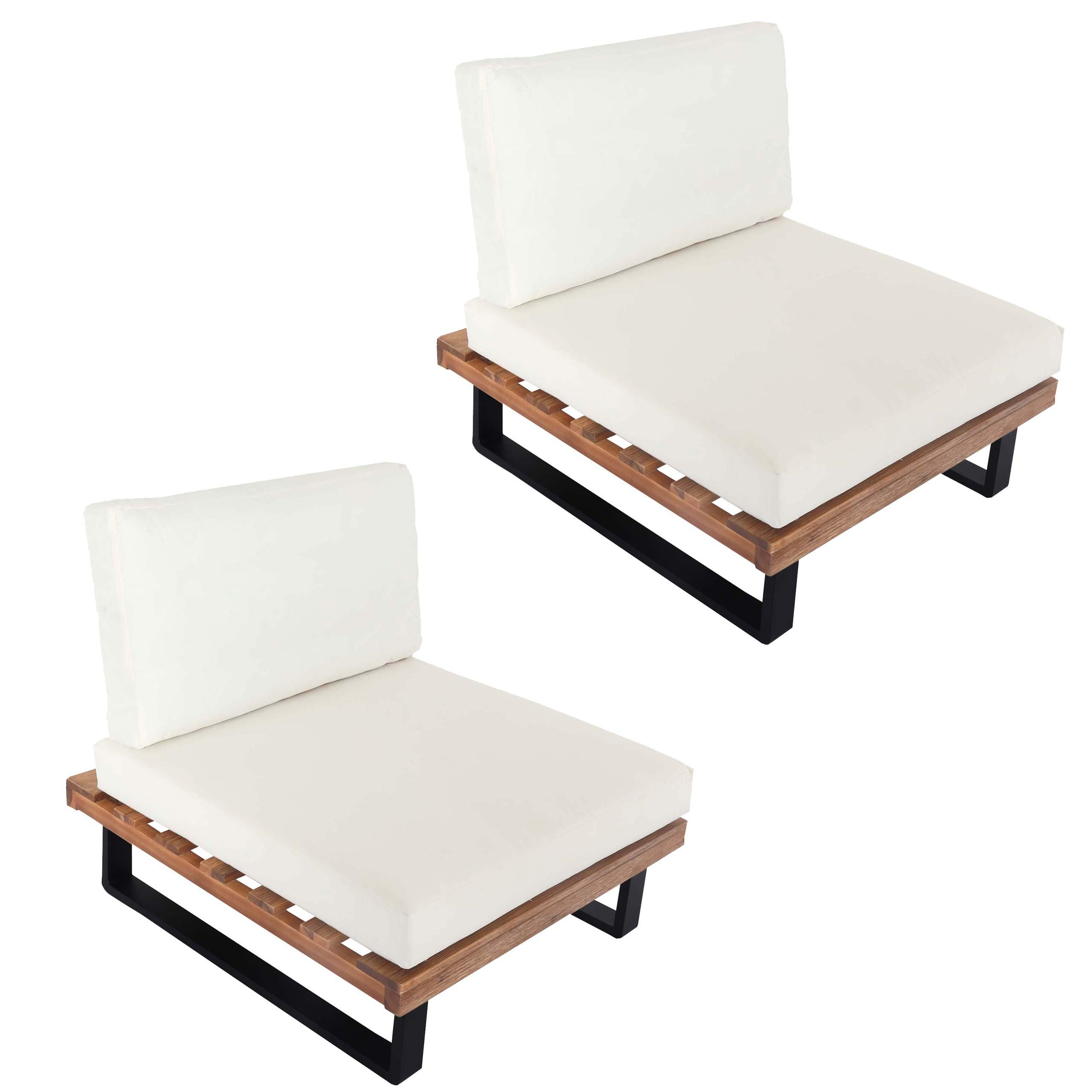 LOUNGE-SESSEL Schwarz, Beige, Cremeweiß - Beige/Schwarz, Holz (82/75/82cm) - MCW
