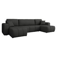 WOHNLANDSCHAFT Furyn U - Schwarz, Holz/Kunststoff (312/82/145cm) - MIRJAN24