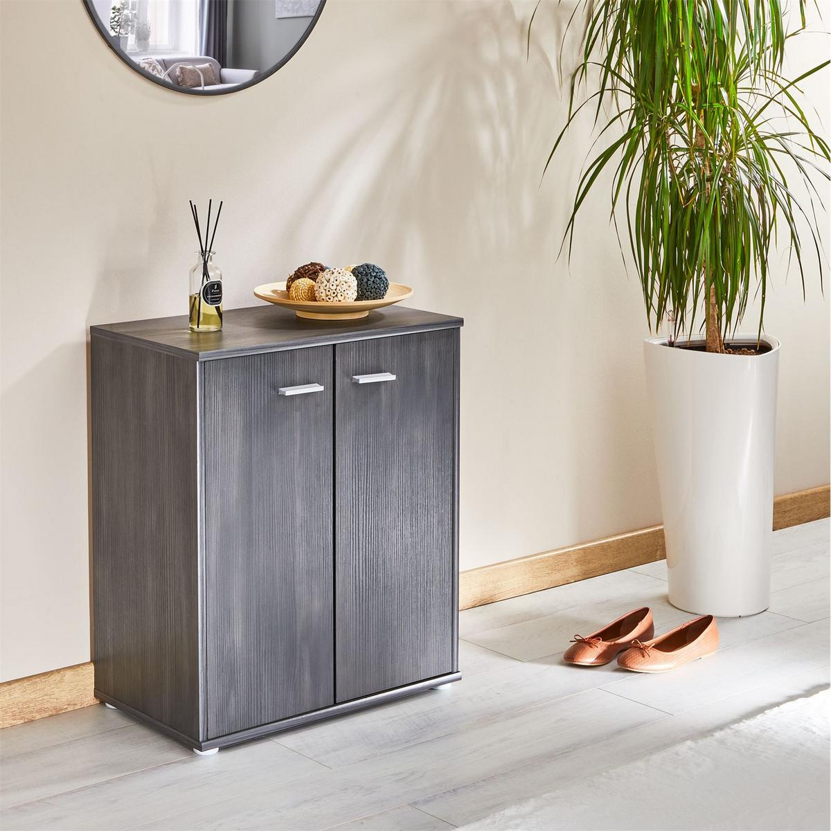 SCHUHSCHRANK LENNIS Esche grau - Eschefarben, Holzwerkstoff (60/70/35cm) - CARO-Möbel