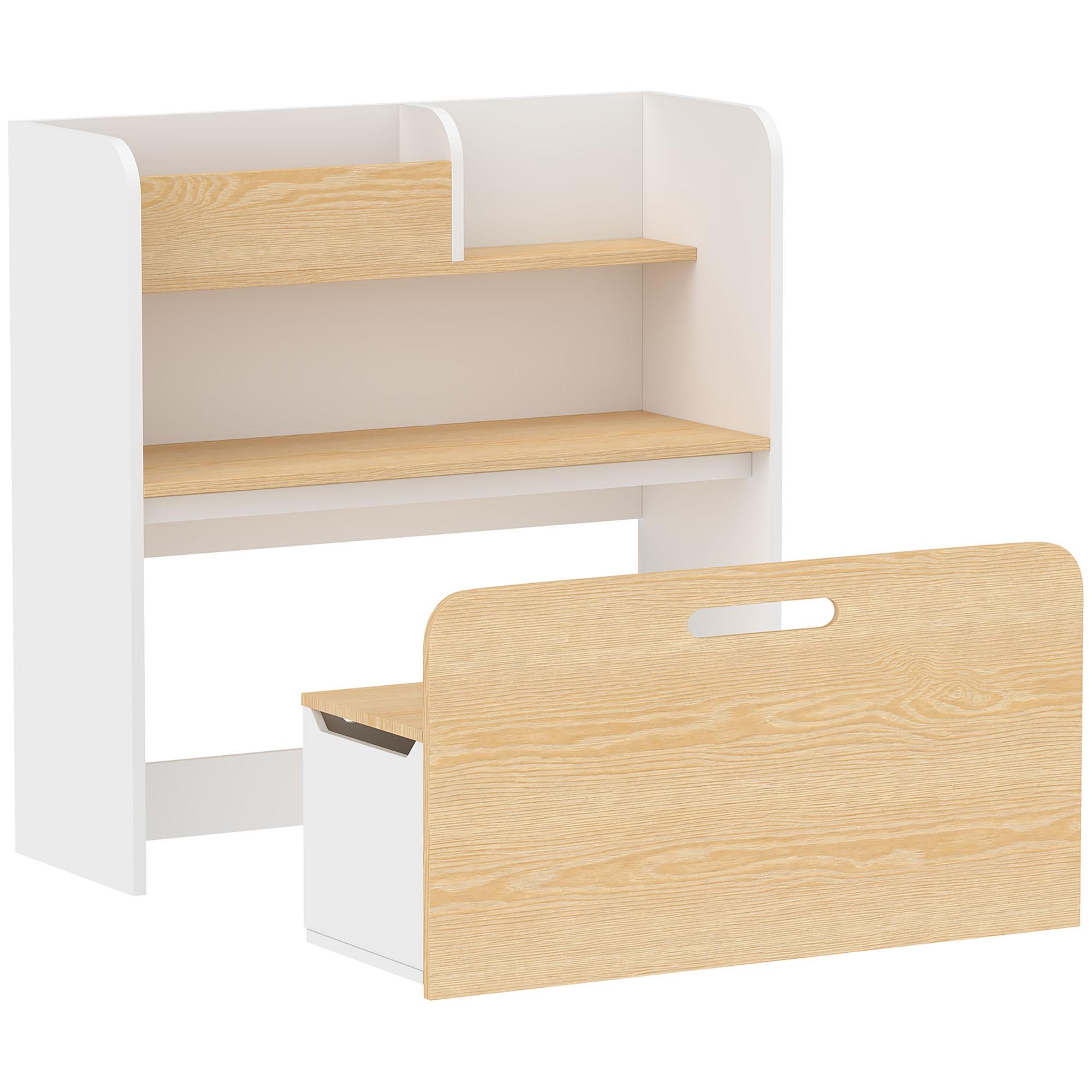 KINDERTISCH-MIT-STUHL 2er Set MDF Weiß - Weiß, Holzwerkstoff (29/80/80cm) - AIYAPLAY