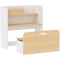 KINDERTISCH-MIT-STUHL 2er Set MDF Weiß - Weiß, Holzwerkstoff (29/80/80cm) - AIYAPLAY