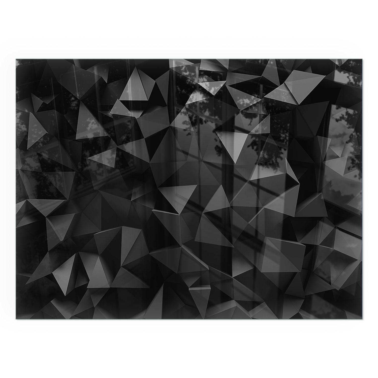 GLASPLATTE für Kamin 80x60 cm - Schwarz, Glas (80/60/0.4cm) - TULUP