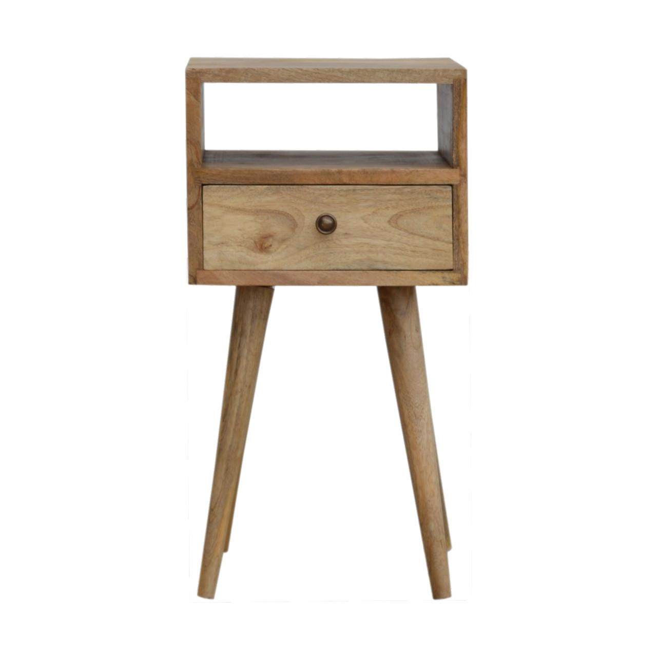 NACHTTISCHE in Eichenoptik mit 1 Schublade, 1 Offenes Fach, Beige - Messingfarben/Braun, Holz/Metall (30/57/30cm) - Artisan Furniture