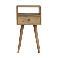 NACHTTISCHE in Eichenoptik mit 1 Schublade, 1 Offenes Fach, Beige - Messingfarben/Braun, Holz/Metall (30/57/30cm) - Artisan Furniture