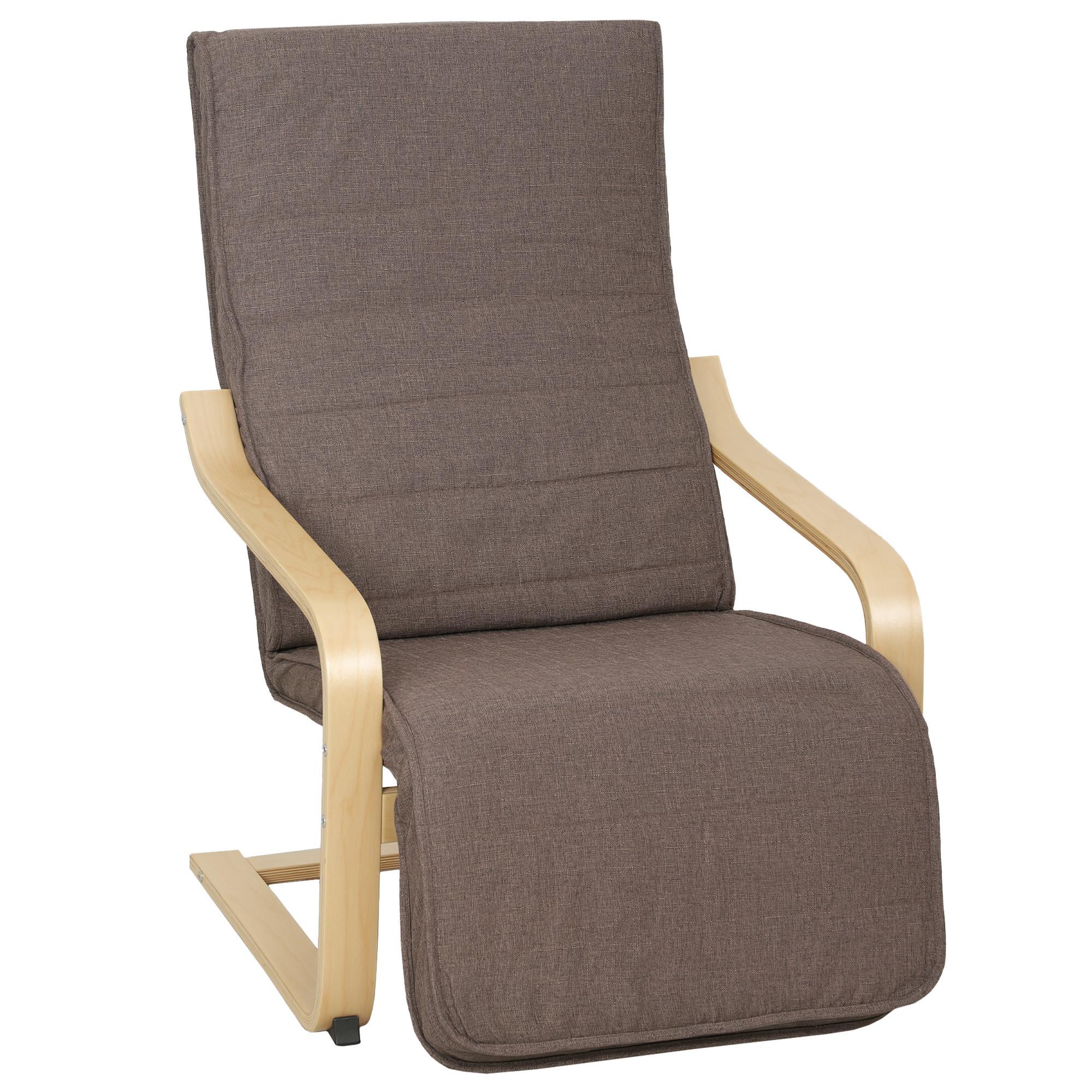 SESSEL Polyester Birkenholz Braun - Braun/Naturfarben, Holz/Birkenholz (94/100/66.5cm) - HOMCOM