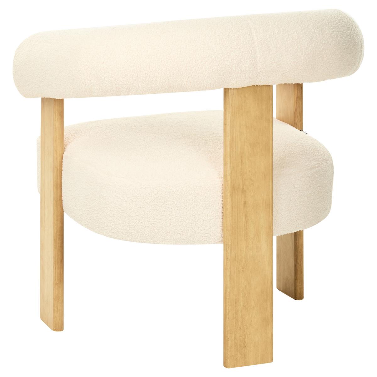 SESSEL Bouclé Cremeweiß/Hellbraun Ilbro - Weiß, Textil (77/76/68cm) - Beliani