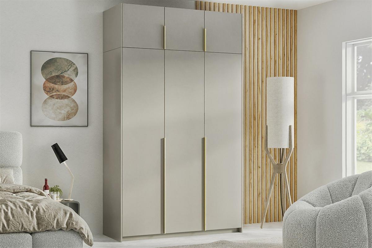 DREHTÜRENSCHRANK AMARA 148/250/58cm 3-türig Kaschmir - Kaschmir, Holzwerkstoff (148/250/58cm) - MASSENO
