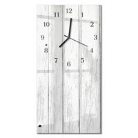 WANDUHR aus Glas 30x60 cm - Holz - Weiß, Glas (30/60/0.4cm) - TULUP