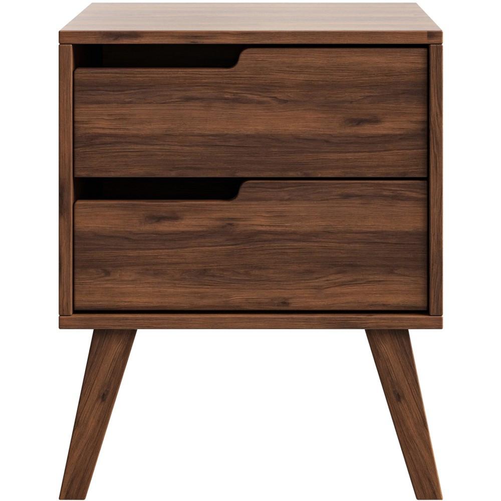 NACHTTISCH Norel mit 2 Schubladen, Links, Walnuss - Walnussfarben, Holz/Holzwerkstoff (45/55/35cm) - Beautysofa