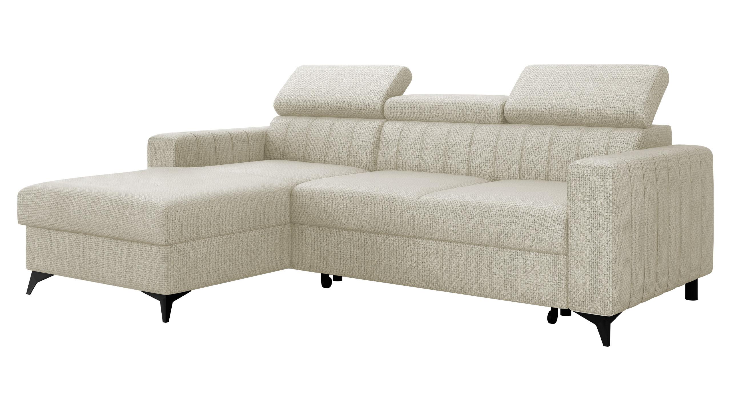 ECKSOFA Milano, Seite: Links LC+2R - Schwarz/Mokka, Holz/Textil (236/172cm) - MIRJAN24