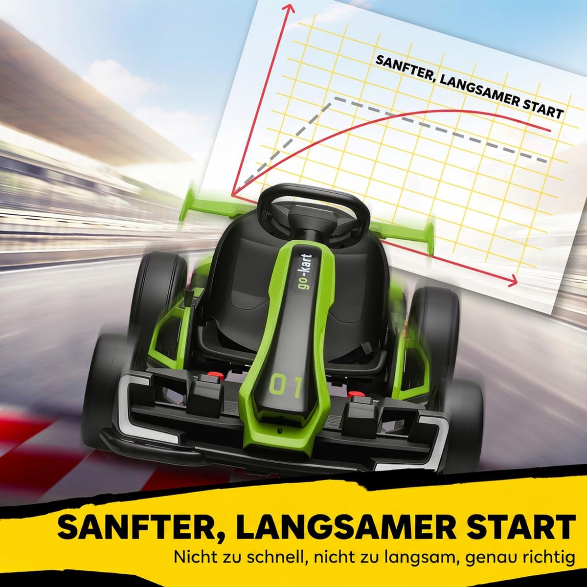 KINDER-DRIFT-KART Kunststoff Metall Grün - Grün, Kunststoff (120/76/53.5cm) - HOMCOM