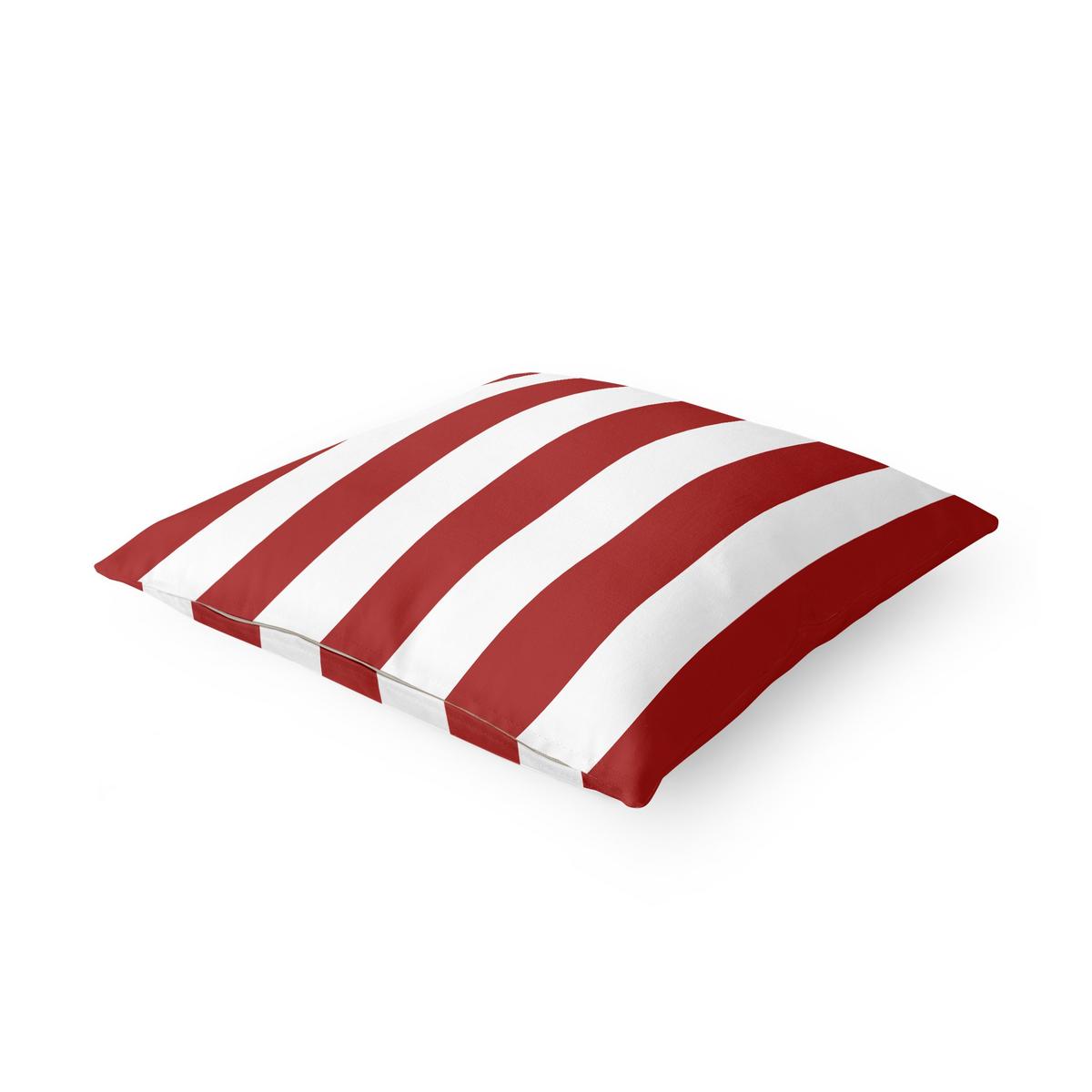 DEKOKISSEN Längsstreifen in Rot 40/40 cm - Rot, Textil (40/40/10cm) - Bilderwelten