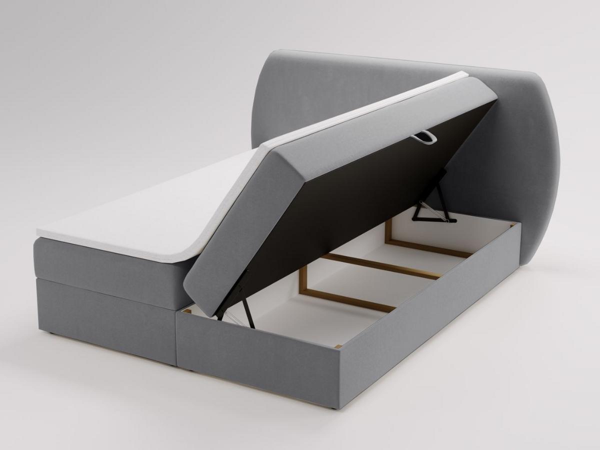 BOXBETT Bogota 160x200 Dunkelgrau - Dunkelgrau, Holz/Textil (160/200cm) - Graingold