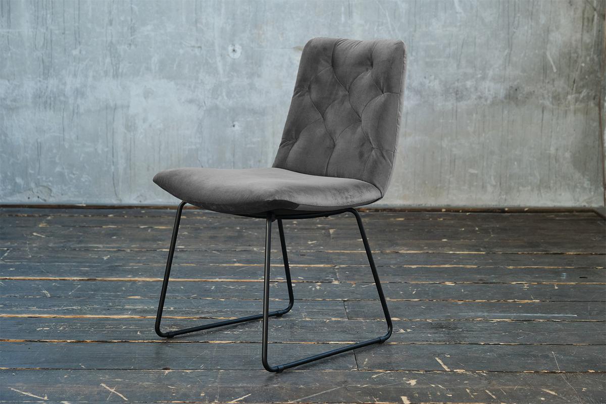 STUHL NEW CHARME Steingrau Velvet (1er-Set) - Grau, Textil (52/87/66cm) - KAWOLA