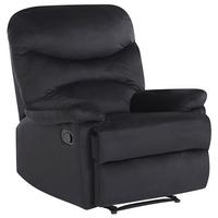 SESSEL Samtstoff schwarz verstellbar Eslov - Schwarz, Textil (85/103/90cm) - Beliani
