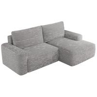 ECKSOFA BELLUNO L Grau Cord - Rechts - Schwarz/Grau, Textil (233/144cm) - MKS