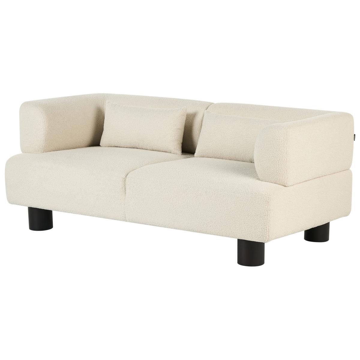 2-SITZER-SOFA Bouclé Cremeweiß Movik - Creme, Textil (183/74/90cm) - Beliani