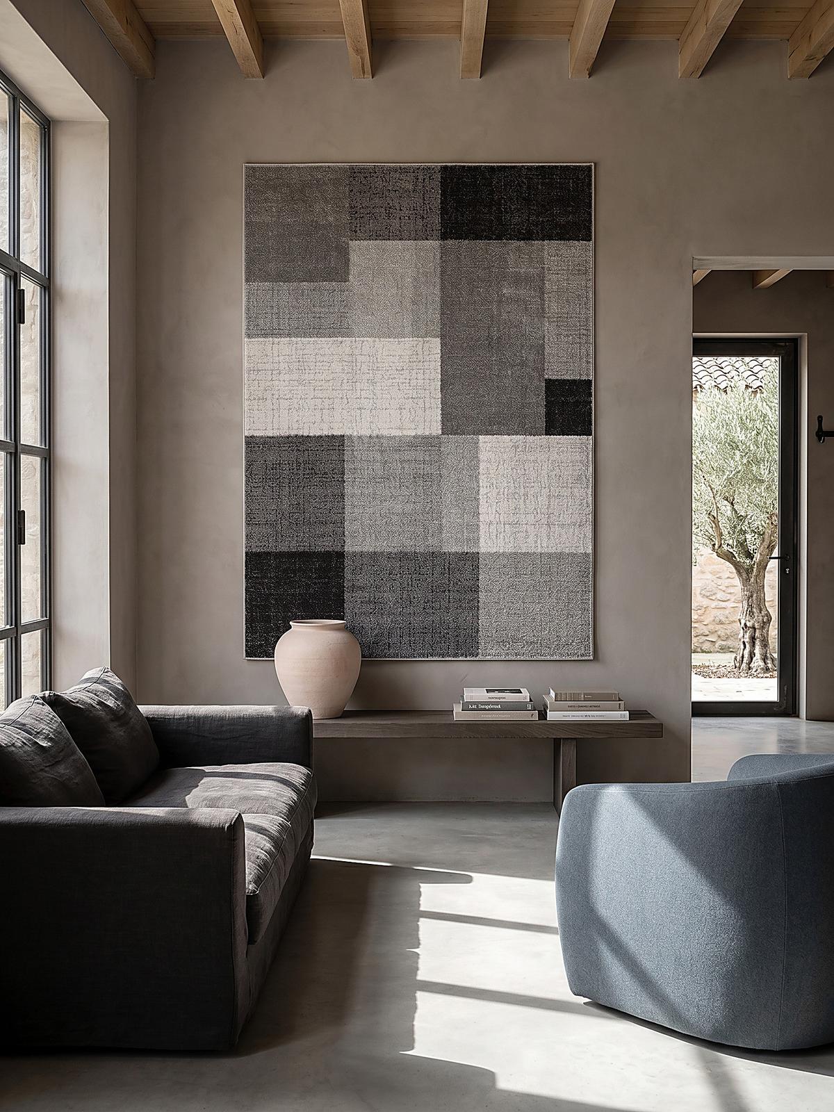 TEPPICH Niederflor Patchwork THUR Polypropylen Grau 80 x 140 cm - Grau, Textil (120/160cm) - KADIMA DESIGN