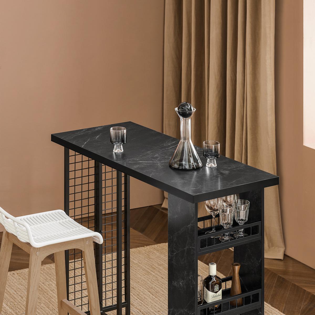 BARTISCH Schwarz - Schwarz, Holzwerkstoff/Metall (50/120/105cm) - SoBuy