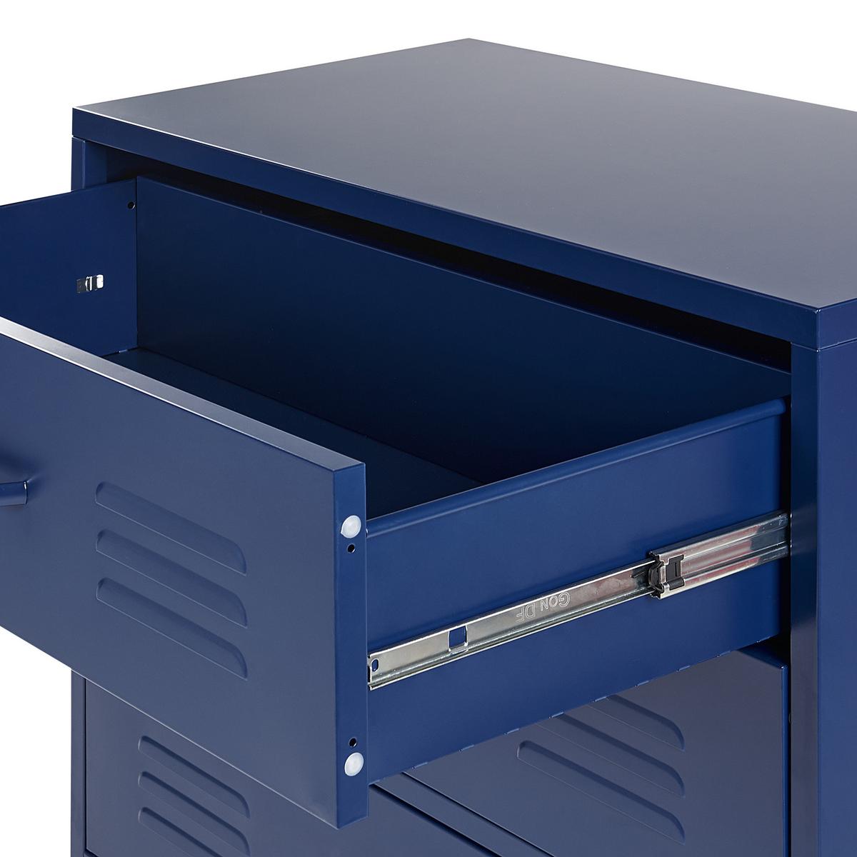 KOMMODE blau 4 Schubladen Enago - Blau, Metall (80/102/40cm) - Beliani