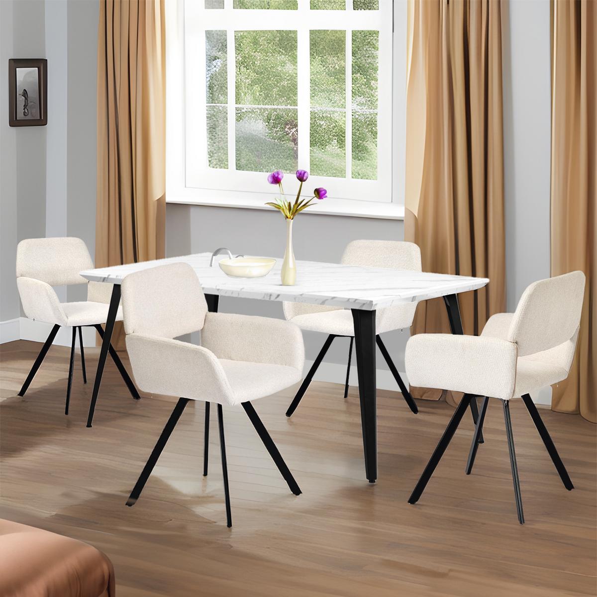 ARMLEHNSTUHL-SET 4 Stück beige - Beige, Holzwerkstoff/Textil (57/82/53cm) - Urban Meuble