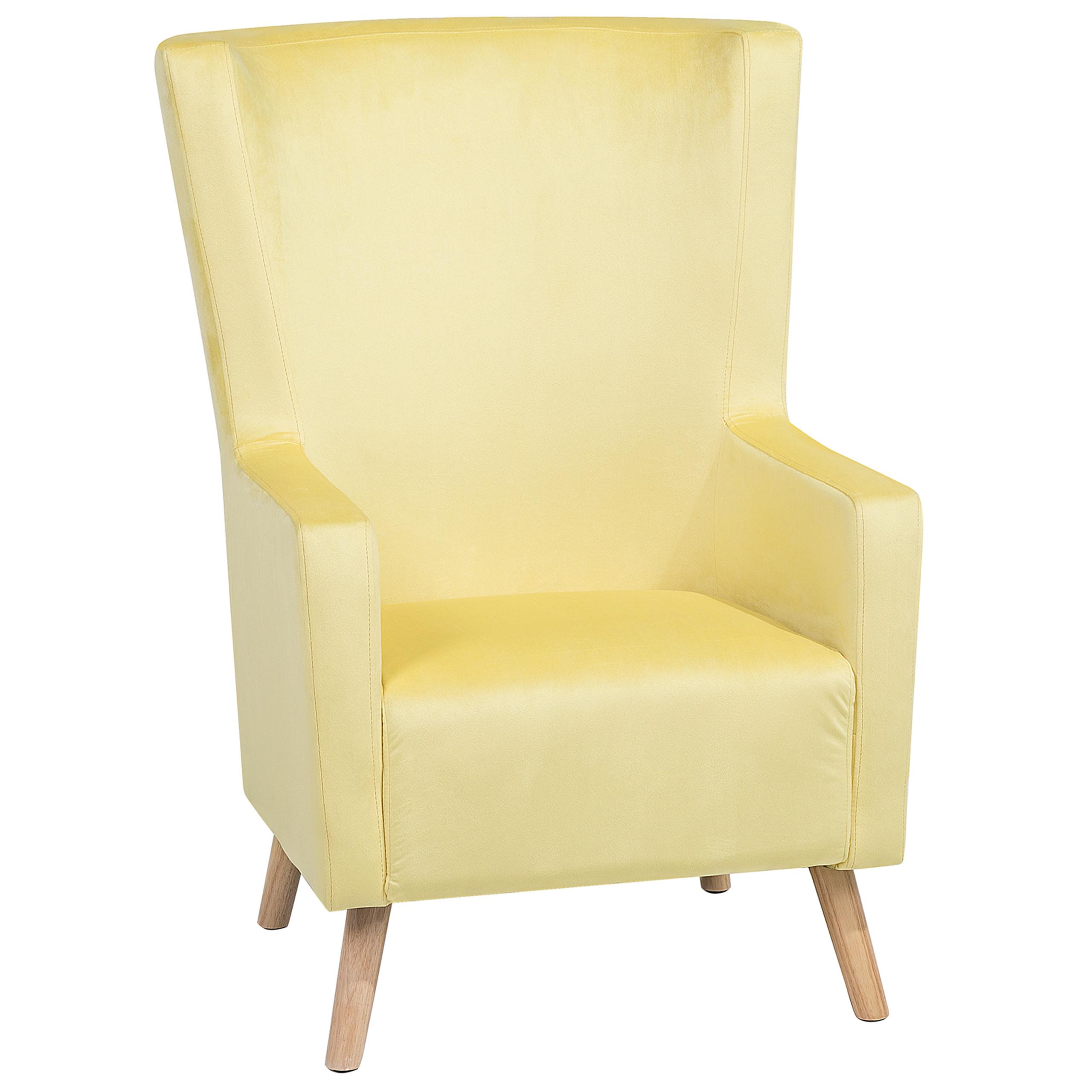 OHRENSESSEL Gelb Oneida - Gelb/Braun, Textil (74/108/60cm) - Beliani
