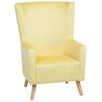 OHRENSESSEL Gelb Oneida - Gelb/Braun, Textil (74/108/60cm) - Beliani