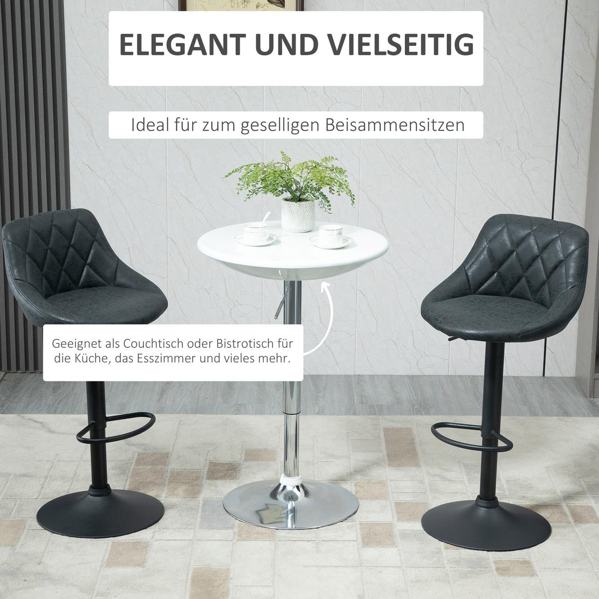 BARTISCH, Metall, ABS-Lackierung, Weiß - Weiß, Metall (61/61/97cm) - HOMCOM
