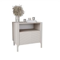 NACHTTISCH LUMI, Kaschmir - Kaschmir, Holzwerkstoff (54/57/41cm) - Lookway