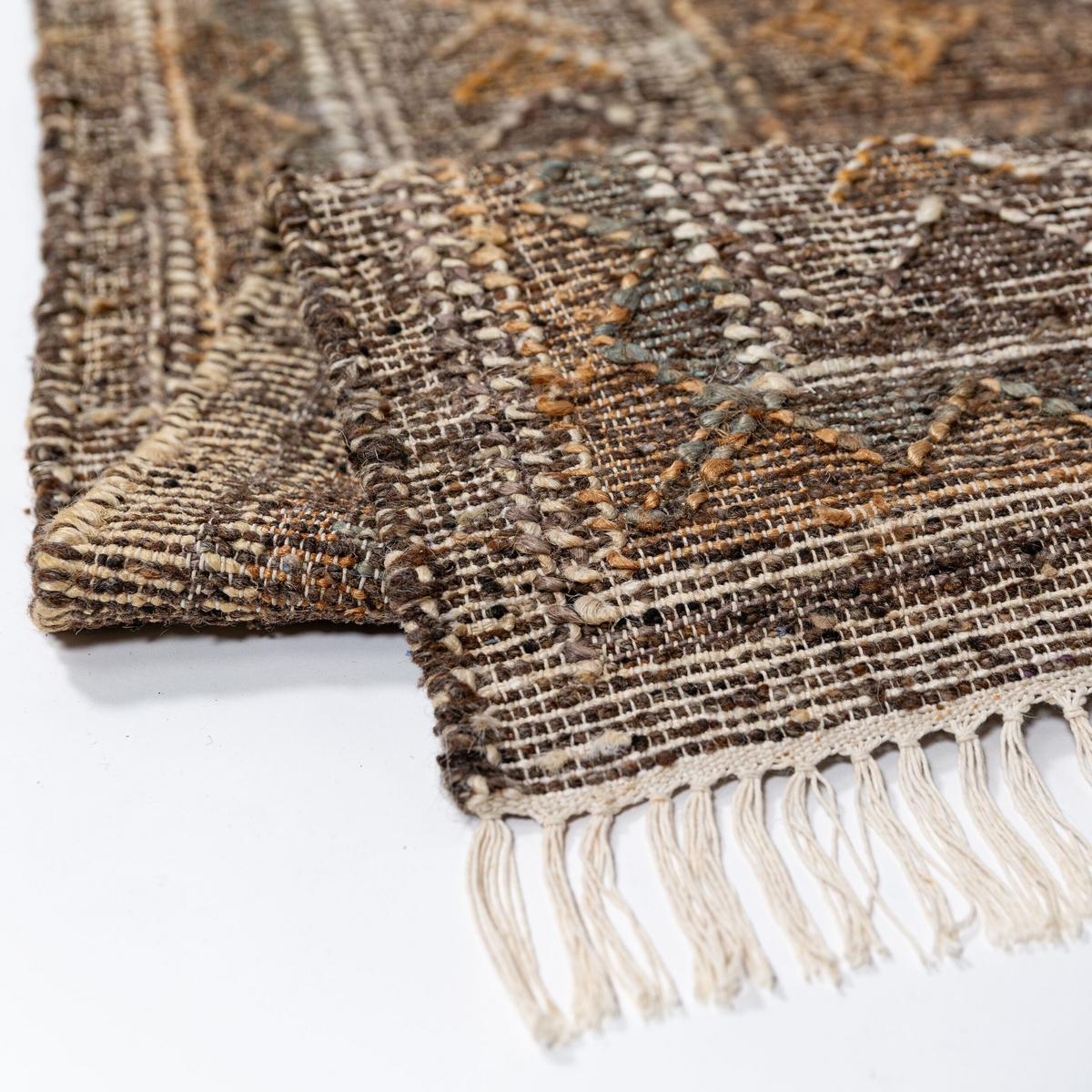 NATURTEPPICH handgewebt BERMEO, im Vintage-Stil, aus Jute, Natur, 140 x 200 cm - Beige, Textil (200/140cm) - KADIMA DESIGN