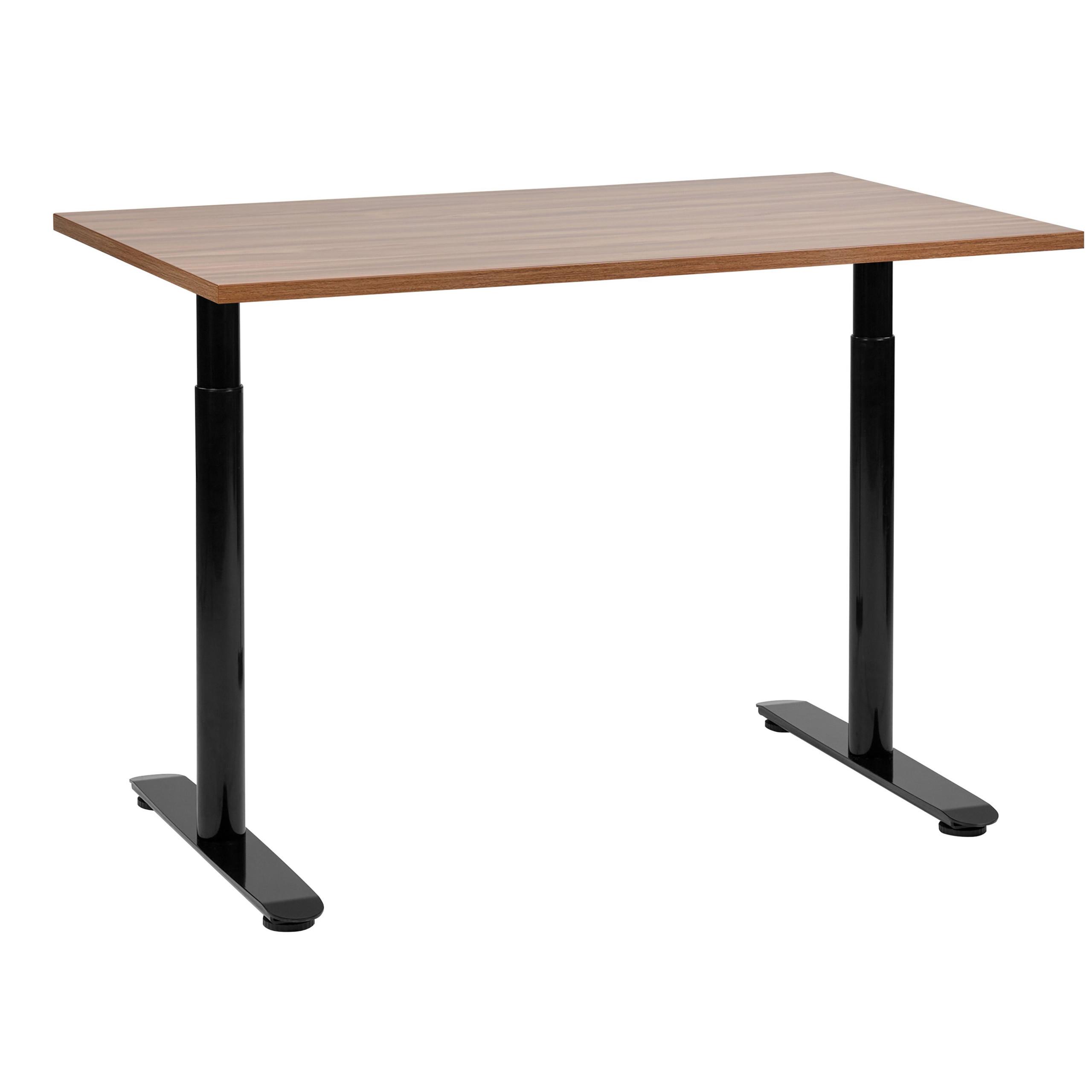 SCHREIBTISCH braunschwarz 120/72 cm manuell höhenverstellbar Destin IV - Dunkelbraun/Schwarz, Holz (120/72/74cm) - Beliani