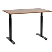 SCHREIBTISCH braunschwarz 120/72 cm manuell höhenverstellbar Destin IV - Dunkelbraun/Schwarz, Holz (120/72/74cm) - Beliani