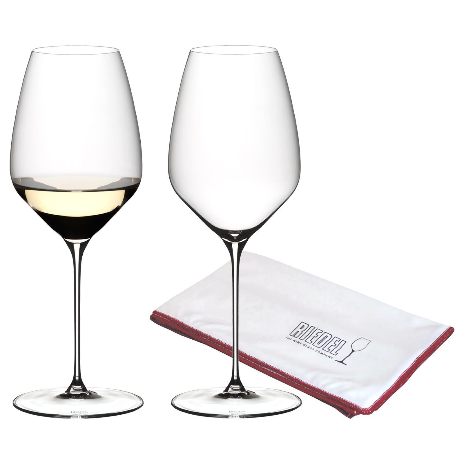 RIESLING GLÄSER + POLIERTUCH Veloce transparent 570 ml 2er Set - Transparent, Glas (0.57L) - Riedel