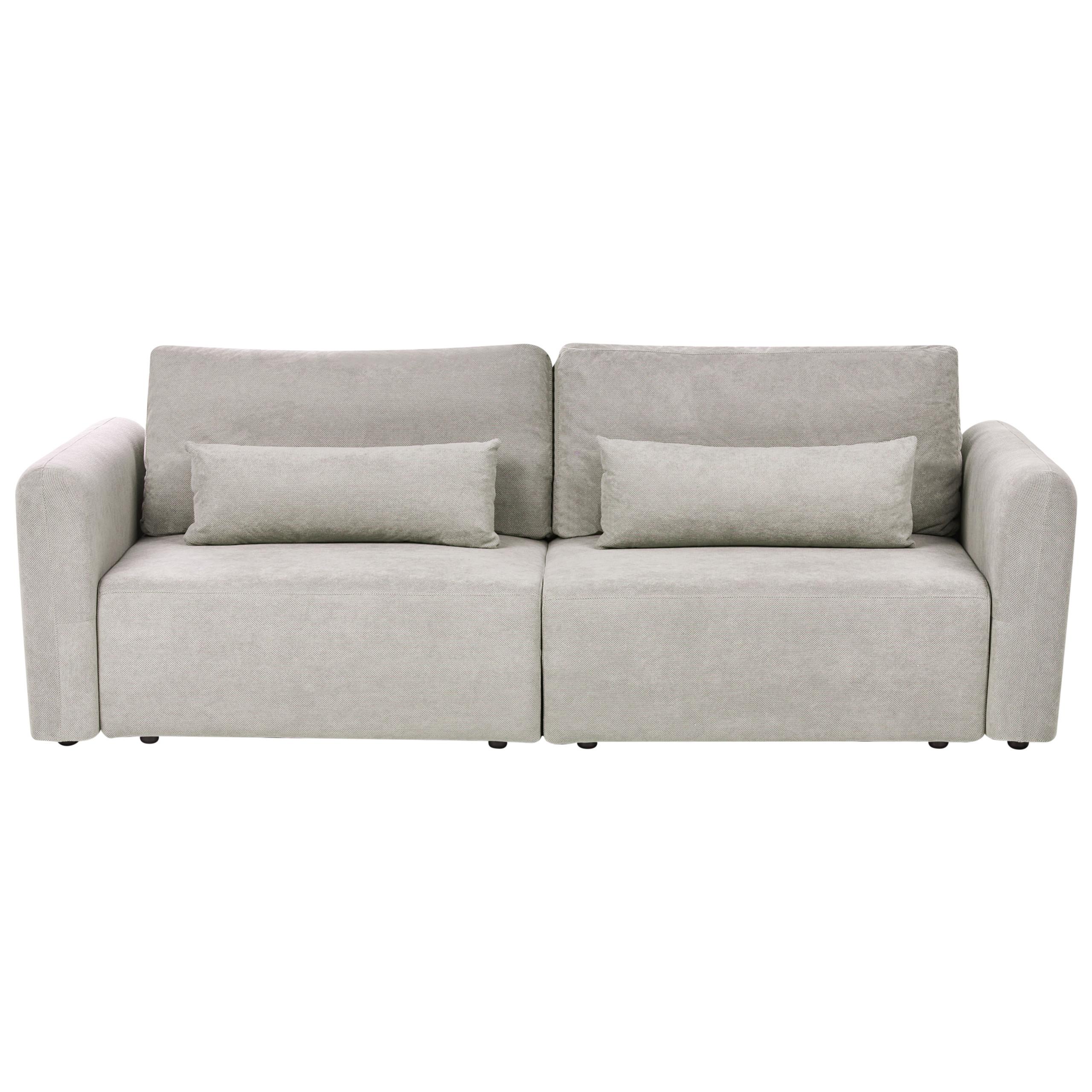 SCHLAFSOFA 3-Sitzer Stoff Grau mit Stauraum Vaxholm - Grau, Textil (232/86/87cm) - Beliani