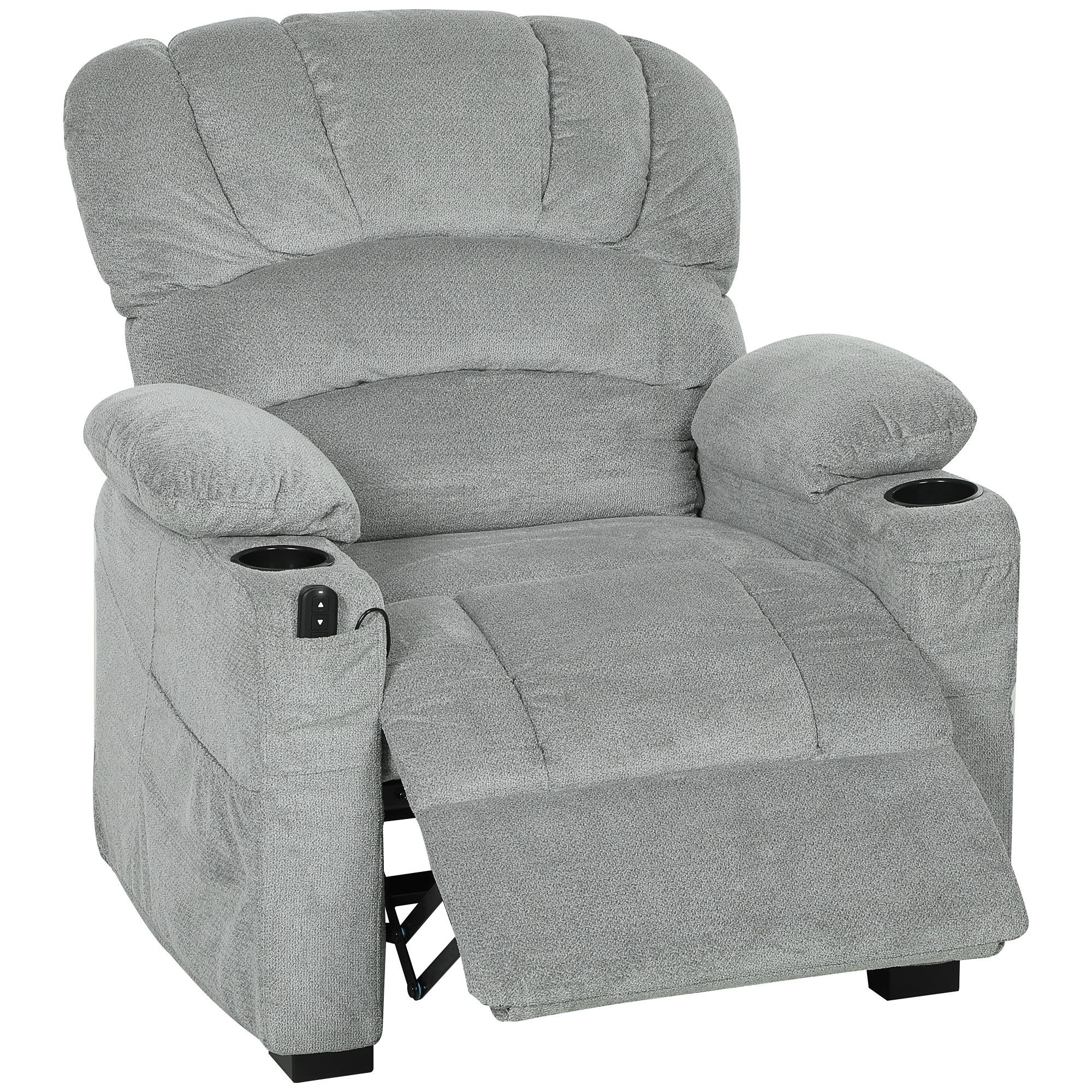 RELAXSESSEL Polyester Grau - Schwarz/Grau, Textil/Metall (90/105/96cm) - HOMCOM