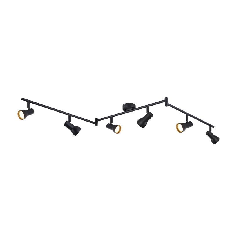 DECKENSTRAHLER Warmeschiff 6-flammig 150/8/18.5cm - Schwarz, Metall (150/8/18.5cm) - Nettlife