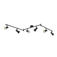 DECKENSTRAHLER Warmeschiff 6-flammig 150/8/18.5cm - Schwarz, Metall (150/8/18.5cm) - Nettlife