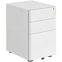 ROLLCONTAINER mobiler Aktenschrank mit 3 Schubladen Büroschrank Stahl Weiß - Weiß, Metall (48/59/39cm) - Vinsetto