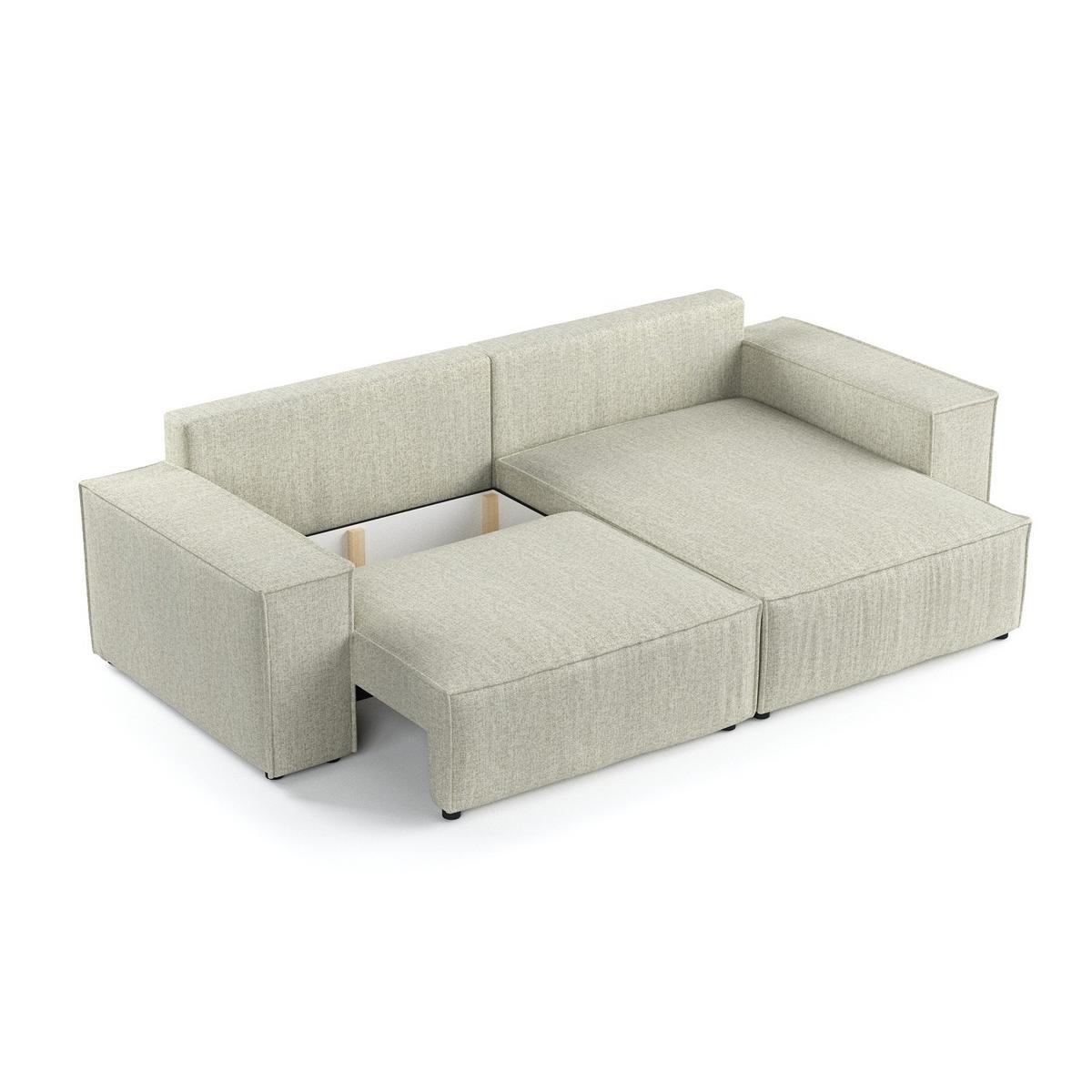 ECKSOFA SENSO mit Schlaffunktion Beige im City Stoff - Beige/Schwarz, Holz/Holzwerkstoff (255/148cm) - AltaBeds