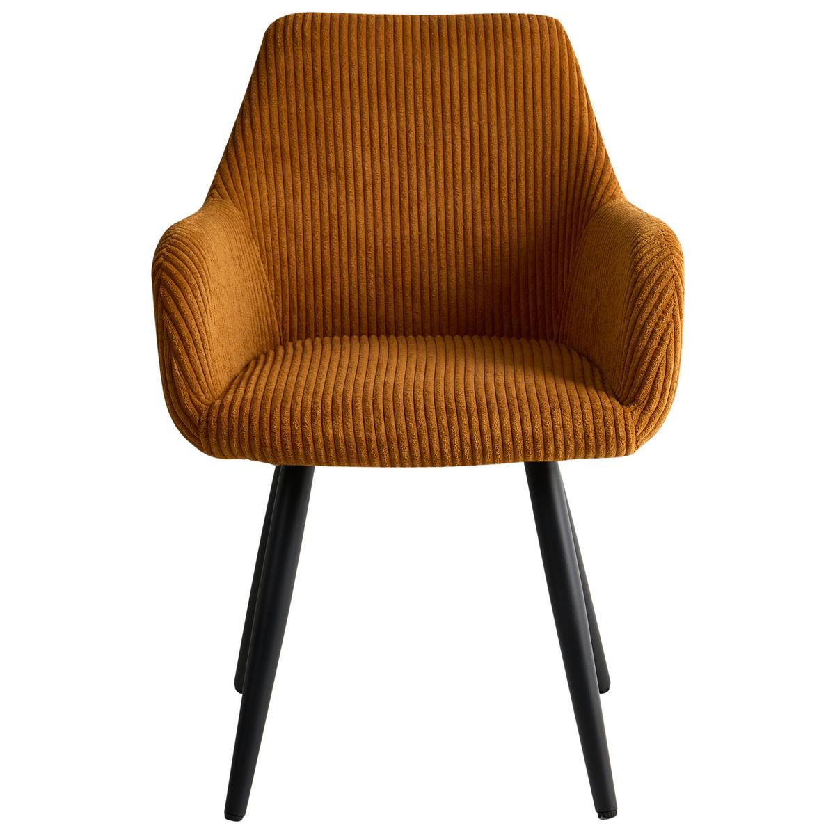 ESSZIMMERSTUHL 2er-Set Cord Orange Mori - Orange, Textil (56/83/64cm) - Beliani