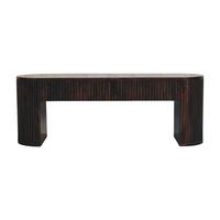 SITZBANK mit edlem Samtbezug in Mokka-Finish, dunkelbraun - Dunkelbraun, Holz (125/45/35cm) - Artisan Furniture
