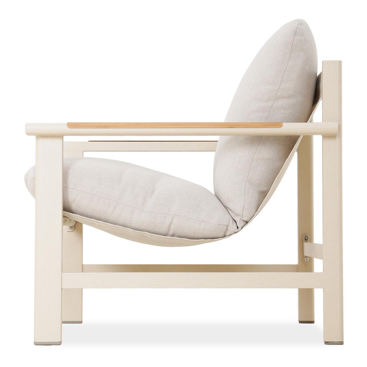 GARTENSET Aspen aus Metall, 2 Sessel + 2-Sitzer Sofa + Couchtisch, Beige - Beige, Metall - Beautysofa