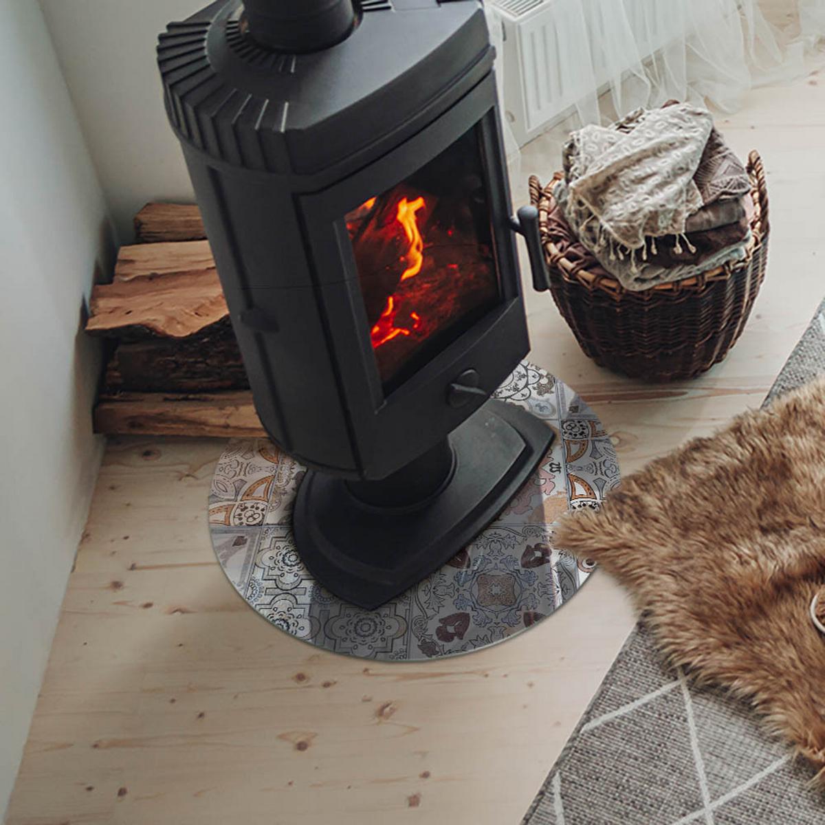 GLASPLATTE für Kamin Ø 50 cm - Grau, Glas (50/50/0.4cm) - TULUP
