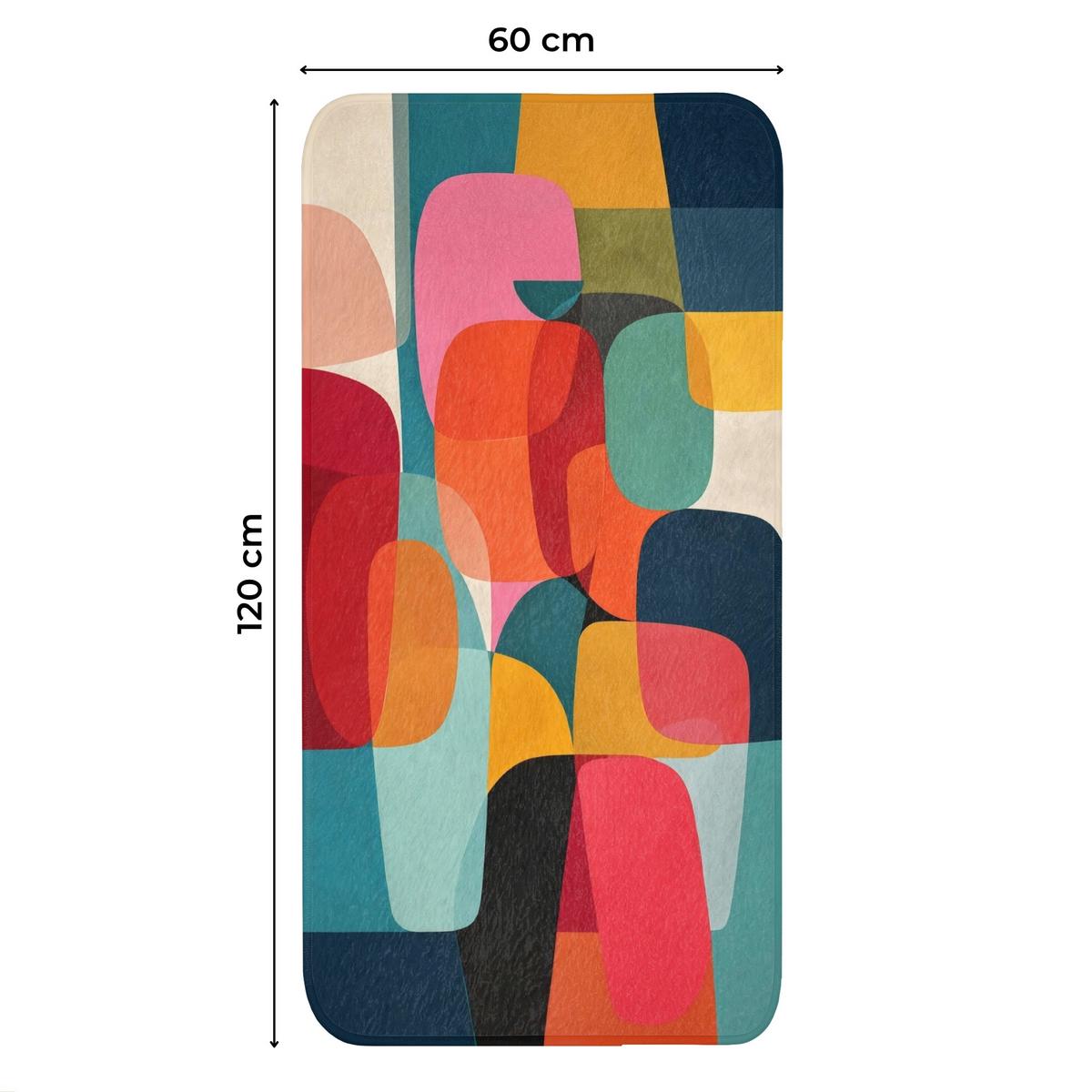 WC-VORLEGER Formen - Bunt - Abstrakt - Flugzeuge Toilettenvorleger 60x120 cm - Multicolor, Textil (60/1cm) - OnlyWow