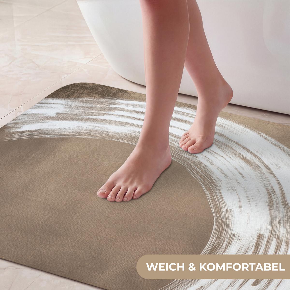 BADEMATTE Farbe - Braun - Japandi 90x60 cm - Mokka, Textil (90/60cm) - OnlyWow