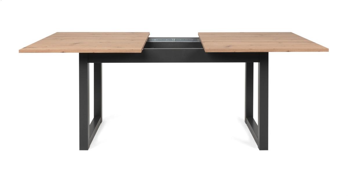 ESSTISCH Eiche Artisan, Grau Industrial, Küchentisch ausziehbar 160 - 200 cm - Anthrazit/Eiche Artisan, Holzwerkstoff (160/90/75cm) - Furn.Design